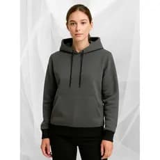 Casaco de Moletom Feminino Blusa de Frio Lisa com Bolso e Capuz Promoção