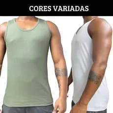 KIT 40 Regatas Caneladas Masculina Estilo Americano
