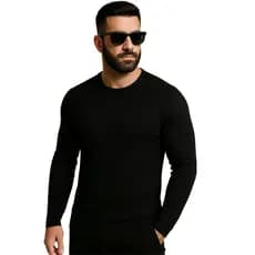 Camisa Masculina Canelada Manga Longa Slim Fit Confortável Estilosa Casual Streetwear