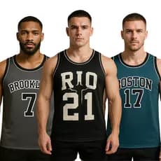 Kit 3 Camisetas Regatas Unissex Várias Estampas Academia Treino Corrida Basquete Volei Praia