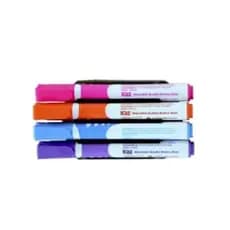 Caneta P/quadro Branco 4 Cores Pincel Marcador + apagador Kaz C/grip