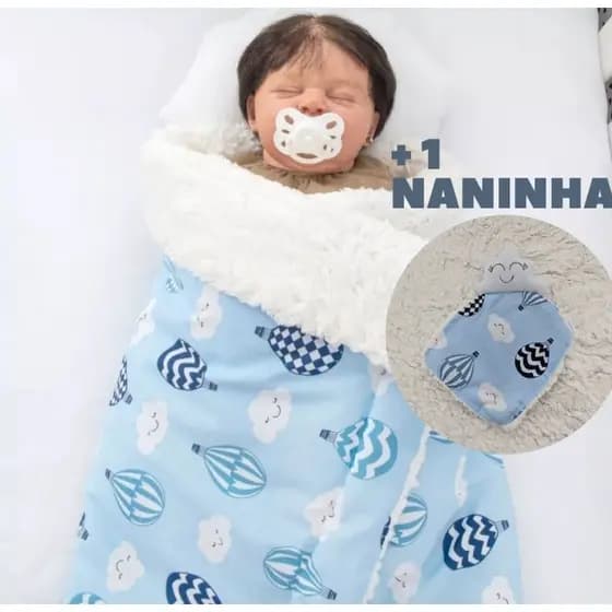 kit manta cobertor para bebê + 1 naninha incluso (MENINA/MENINO)