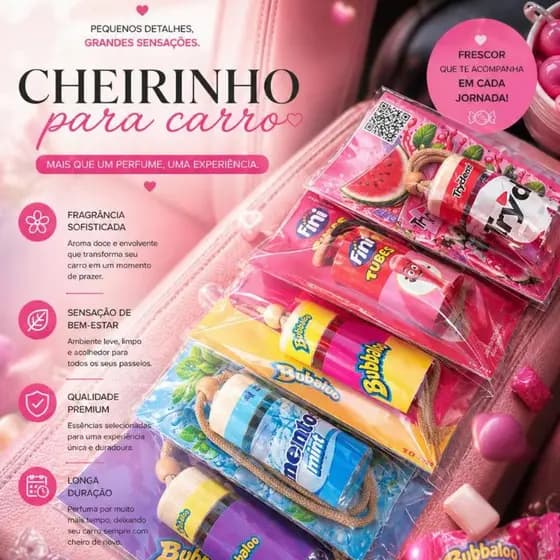 KIT 3 Cheirinhos para Carro (Aromas Famosos que Exalam Muito) para Uso ou Revenda