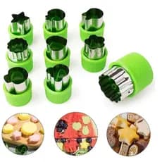 Kit com 9 mini cortadores de frutas, legumes Moldes para biscoito bolachinha Pasta Americana