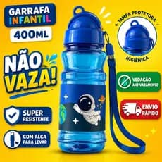 Garrafa infantil de Plástico Emborrachada 400ml Resistente Escola criança escolar presente