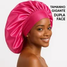 Touca de Cetim Dupla Face Grande Com Faixa Para Cabelos Longos Volumosos Ant Frizz