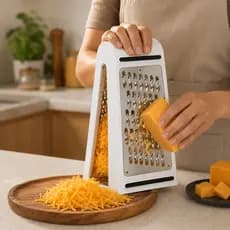 Ralador Com Recipiente De Queijo Manual Inox Fatiador Cortador Reservatório Multiuso Queijos Legumes