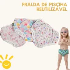 Biquini com Fralda de Piscina Reutilizável Bebê Infantil Ecológica - BENIBEE