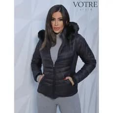 Jaqueta Feminina Nylon FORRADA COM PELO Capuz GOMINHO Inverno Quentinha Impermeável Bobojaco JQ