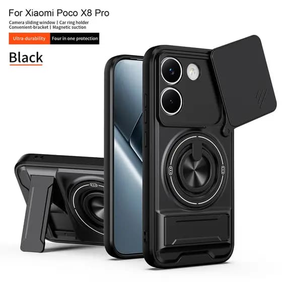 Capa Magnética À Prova De celular Choque Capinha Do Xiaomi Poco X8 Pro Max Armadura , De Com Suporte De An