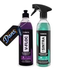 KIT V-FLOC + SINTRA FAST 500ml - VONIXX - SHAMPOO AUTOMOTIVO E LIMPADOR BACTERICIDAS
