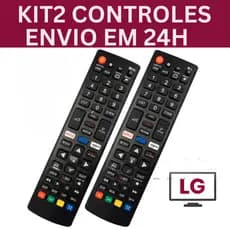 KIT 02 Controle Genérico Para TV LG Compatível Com Smart 4K LED LCD 24 32 40 43 50 55 65 Polegadas