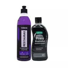 Restaurax Vonixx Restaurador Plástico Painel Revitalizador + Pneu Pretinho Vintex Vonixx 500ml