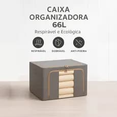 Caixa Organizadora Dobrável 66L com Visor – Roupas, Toalhas, Brinquedos e Lençóis | Oxford com Alças