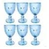 Conjunto 6 Taças de Vidro  Premium Azul Milbani  Para Água Vinho com Requinte e Elegância  na Hora de Servir330m