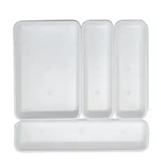 Kit com 4 Porta Talher Gaveta Paris Com Tampa 4 Compartimento Organizador Talheres