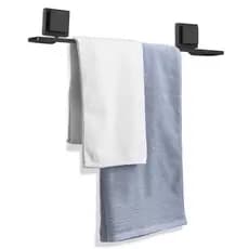 Suporte Porta Toalha de Banho Parede 3M S/ Furar Premium Arthi Preto