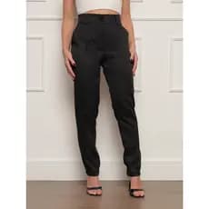 Calça Alfaiataria Com Ziper E Botão Casual Slim Confort