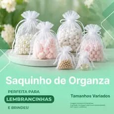 Kit 10/20/30 Saco Saquinho Organza Tule Saquinho 7x9/ 9x12 / 10x15 / 13X18 / 15X20 / 20X30  Branco Festa Casamento