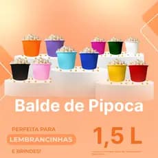 5 Balde de Pipoca 1,5 Litro - Lembrancinhas de Festas e Eventos