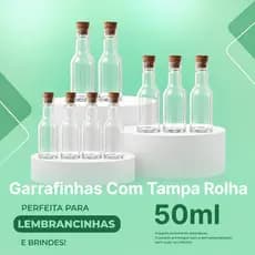 Kit 100 Garrafinhas Rolha 50ml  - Lembrancinha para festa e eventos.