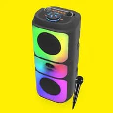 Caixa De Som Bluetooth Portátil RGB LED Grave Potente TWS USB Rádio FM Festa Alta Potência 127V