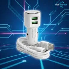 Carregador Veicular 3.4a Duplo Usb Com Cabo Tipo C