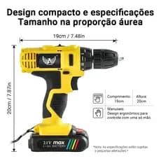 Parafusadeira A Bateria 21v Altomer Ak-969 Kit Com Led