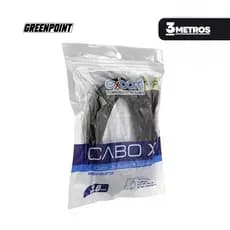 Cabo 3 Metros P2xP2 (3.5mm) Macho Preto Reforçada Ponta Dourada Para Fone - Exbom