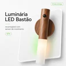 Luminária LED Bastão Recarregável com Sensor de Movimento 127V