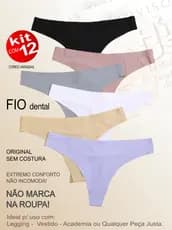 CALCINHA FIO DENTAL 12 Pçs SEM COSTURA Não Marca, Não Incomoda. Extremo Conforto.