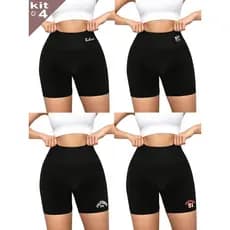 KIT c/4 SHORT FEMININO SUPLEX CURTO ESTAMPAS VARIADAS SHORTS MODA GRINGA
