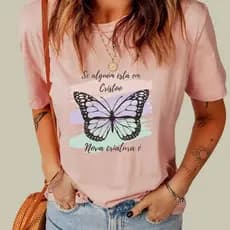 camiseta feminina Blusa camisa T-shirt linda feminina nova criatura