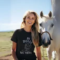 camiseta feminina Blusinha T-shirt feminina 100% Algodão tendência blusa Country In Dolly