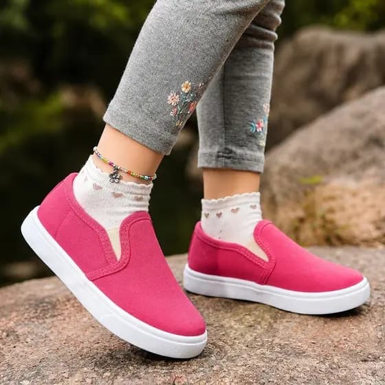 Tênis infantil Slip On Casual Confortável Calce Fácil Moda Escolar Menino e Menina