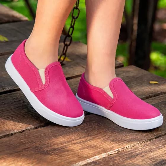 Tênis infantil Slip On Casual Confortável  Calce Fácil Moda Escolar Menino e Menina