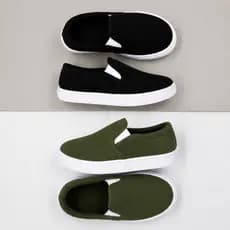 Kit 2 Pares Tênis Slip On Bebê Infantil Unissex Sem Cadarço Solado Antiderrapante Conforto