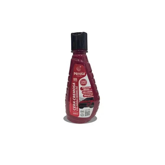 Cera Cremosa Colorida Polimento Automotivo Carro Moto Estética Automotiva Realça Cor Vermelha Com Carnaúba Proteção UV Tira Risco Pérola 250 ml