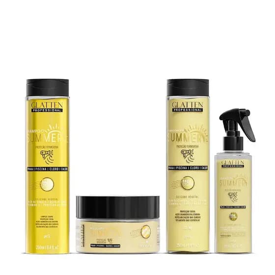 Glatten - Kit Capilar Completo Summer Com Proteção Termoativa - (Frete Grátis)