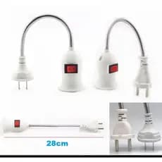 De Lâmpada Tomada E27 28cm E27/85-250V Extensor De Soquete Doméstico Com Interruptor Dois Plugues