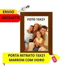 PORTA RETRATO 15X21 MARROM LISO PARA DECORACÃO COM VIDRO E HDF /PARA SALA, QUARTO OU ESCRITÓRIO