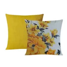 Kit Com 2 Almofadas Cheias Lisa e Estampada 48x48cm Decorativas