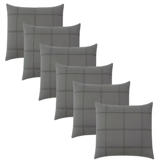 Kit 6 Almofadas Cheias Suede Drapeada Quadrada 45x45cm Decorativas