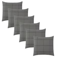 Kit 6 Almofadas Cheias Suede Drapeada Quadrada 45x45cm Decorativas