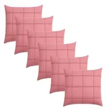 Kit 6 Capas Para Almofada Suede Drapeada Quadrada 45x45cm Sala Sofá