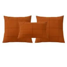 Kit Com 02 Capas de Almofadas + 01 Capa Baguete Suede Drapeada Quadrada
