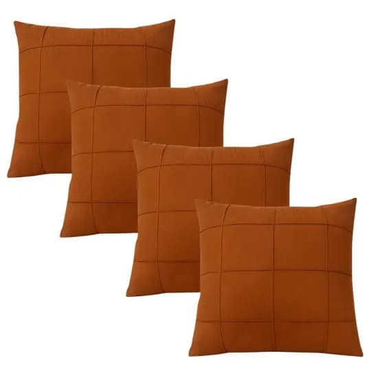 Kit 4 Capas Para Almofada Suede Drapeada Quadrada 45x45cm Sala Sofá