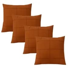 Kit 4 Capas Para Almofada Suede Drapeada Quadrada 45x45cm Sala Sofá
