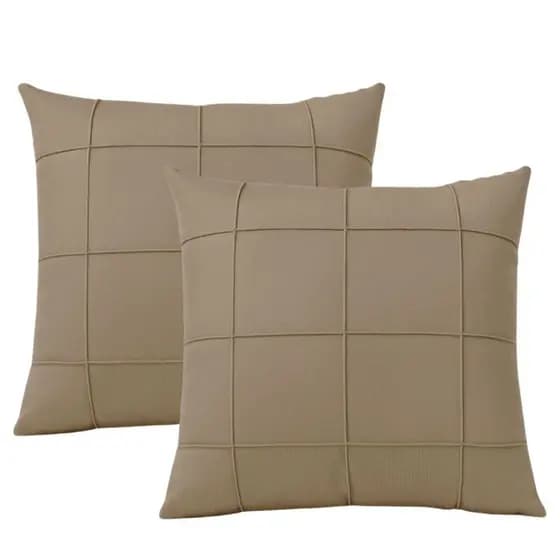 Kit 2 Almofadas Cheias Suede Drapeada Quadrada 45x45cm Com Zíper Sofá