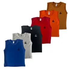 Camiseta Regata Menino Unidade Infantil 1-8 Anos Algodão Camisa